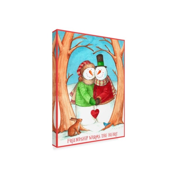 Melinda Hipsher 'Snowman Tree Heart Share' Canvas Art,24x32